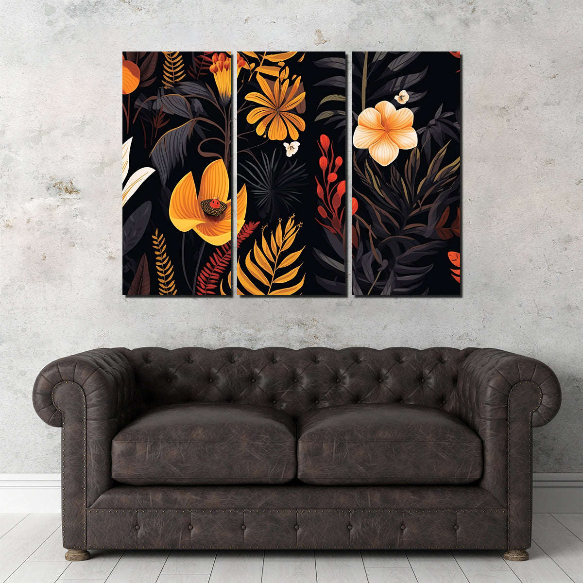 Vintage Flowers and leaves Wall Art