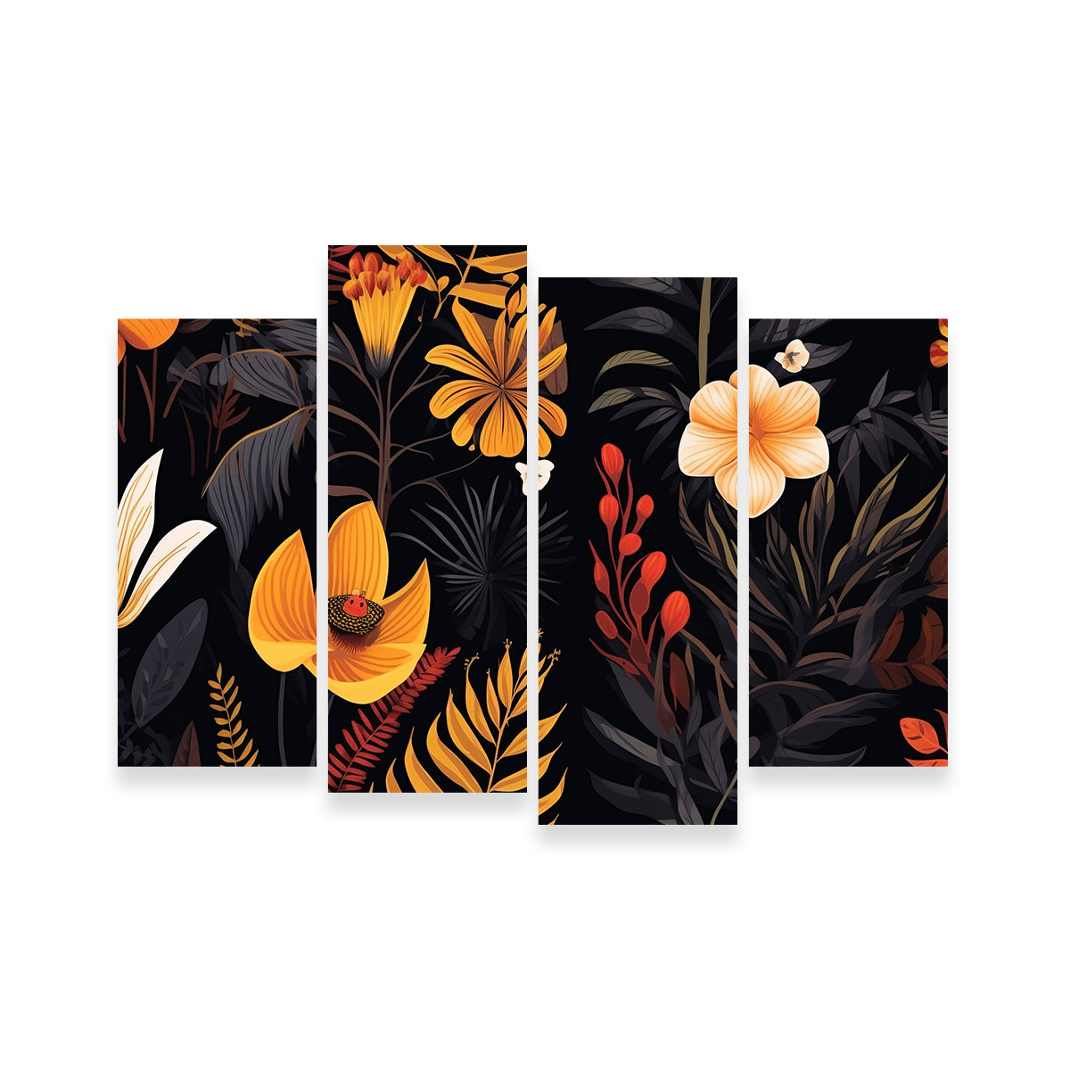 Vintage Flowers and leaves Wall Art