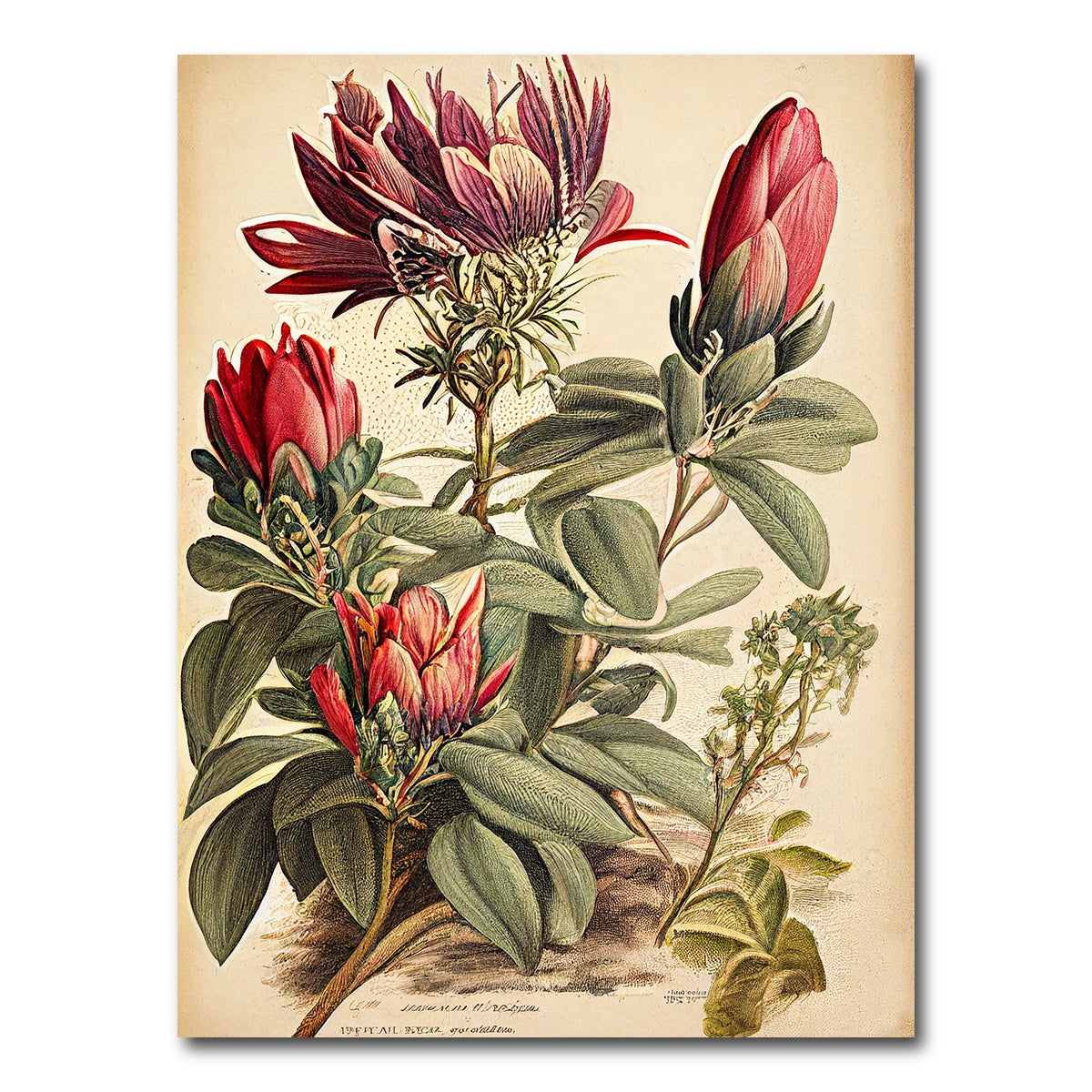 AUTO-MOCKUP WHITE | Vintage Botanical Print Series 10 | 1 Piece | Gallery Wrap Canvas | group=3x4