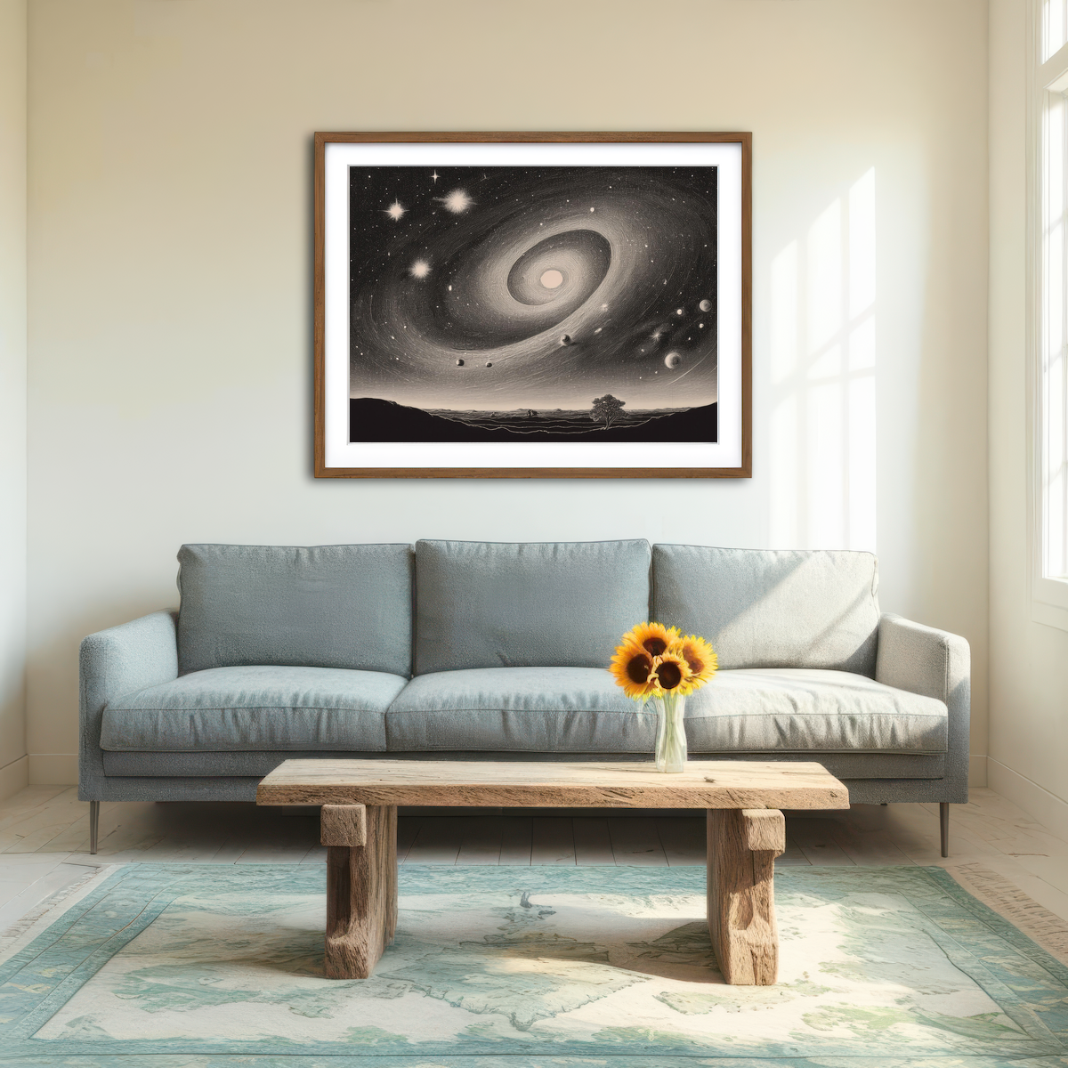 AUTO-MOCKUP ROOM | Vintage Galxy Art Wall Art