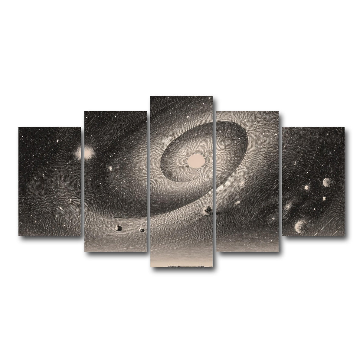 AUTO-MOCKUP WHITE | Vintage Galxy Art | 5 Piece | Gallery Wrap Canvas | group=5_normal