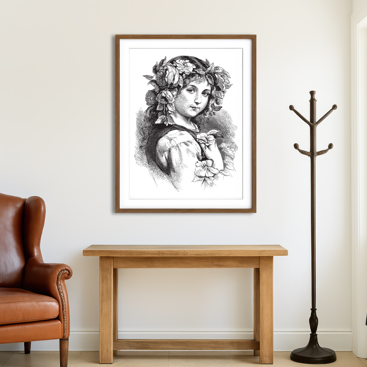 AUTO-MOCKUP ROOM | Vintage Girl Wall Art