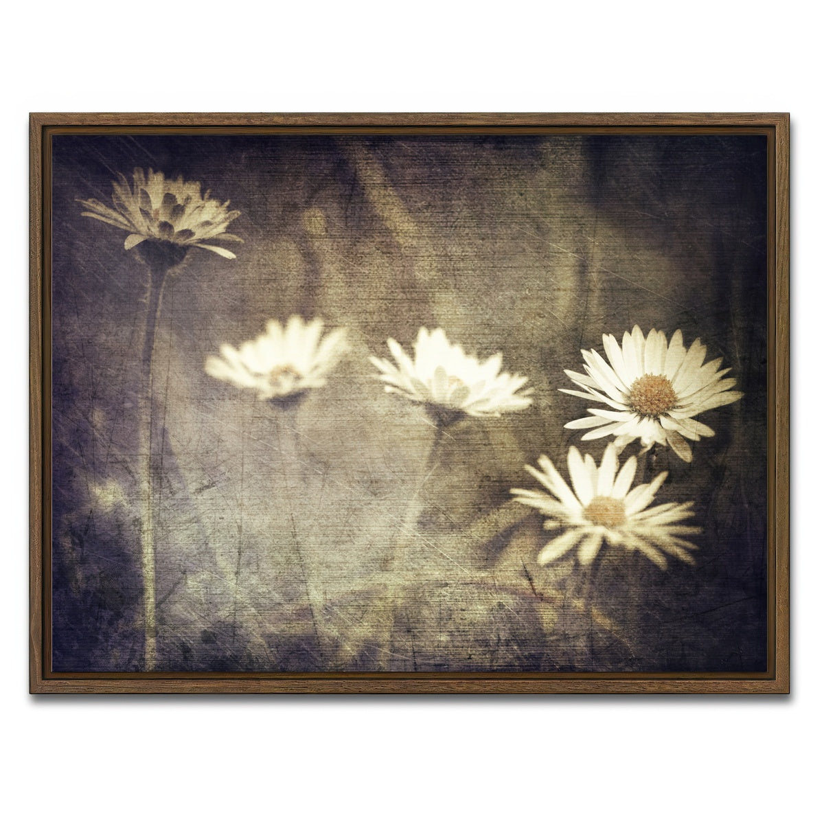AUTO-MOCKUP WHITE | Vintage Meadow Flowers | 1 Piece | Walnut Framed Canvas | group=4x3
