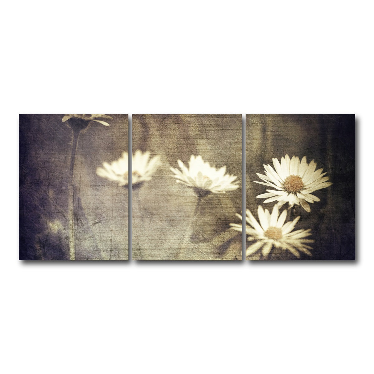 AUTO-MOCKUP WHITE | Vintage Meadow Flowers | 3 Piece | Gallery Wrap Canvas | group=18x24