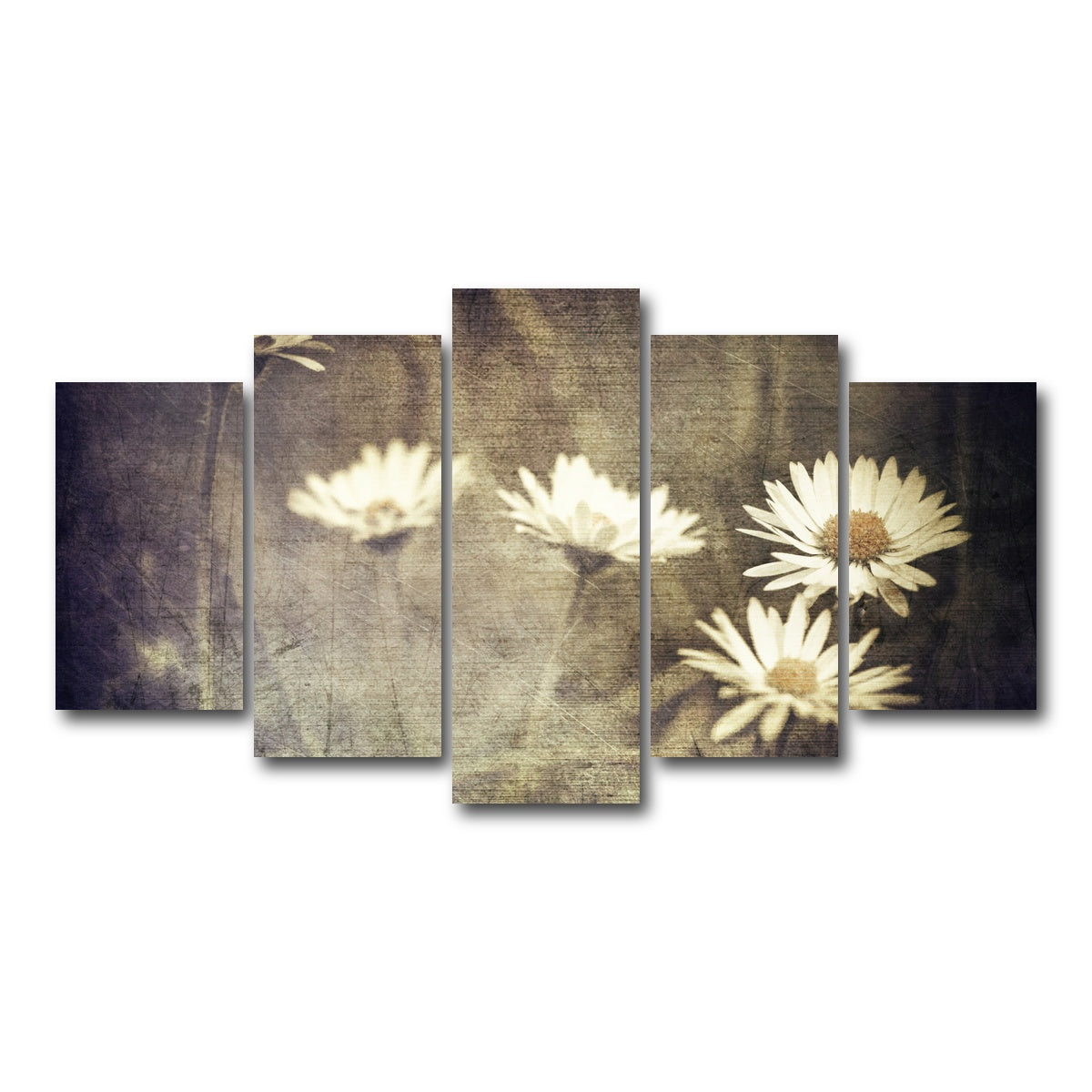 AUTO-MOCKUP WHITE | Vintage Meadow Flowers | 5 Piece | Gallery Wrap Canvas | group=5_normal
