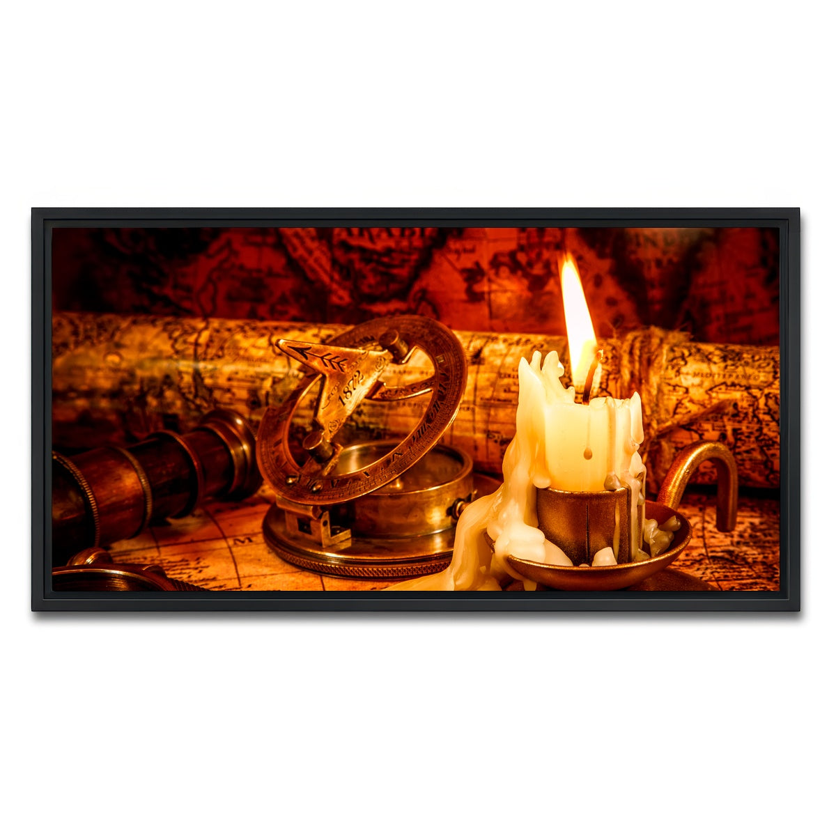 AUTO-MOCKUP WHITE | Vintage Nautical Items | 1 Piece | Black Framed Canvas | group=2x1