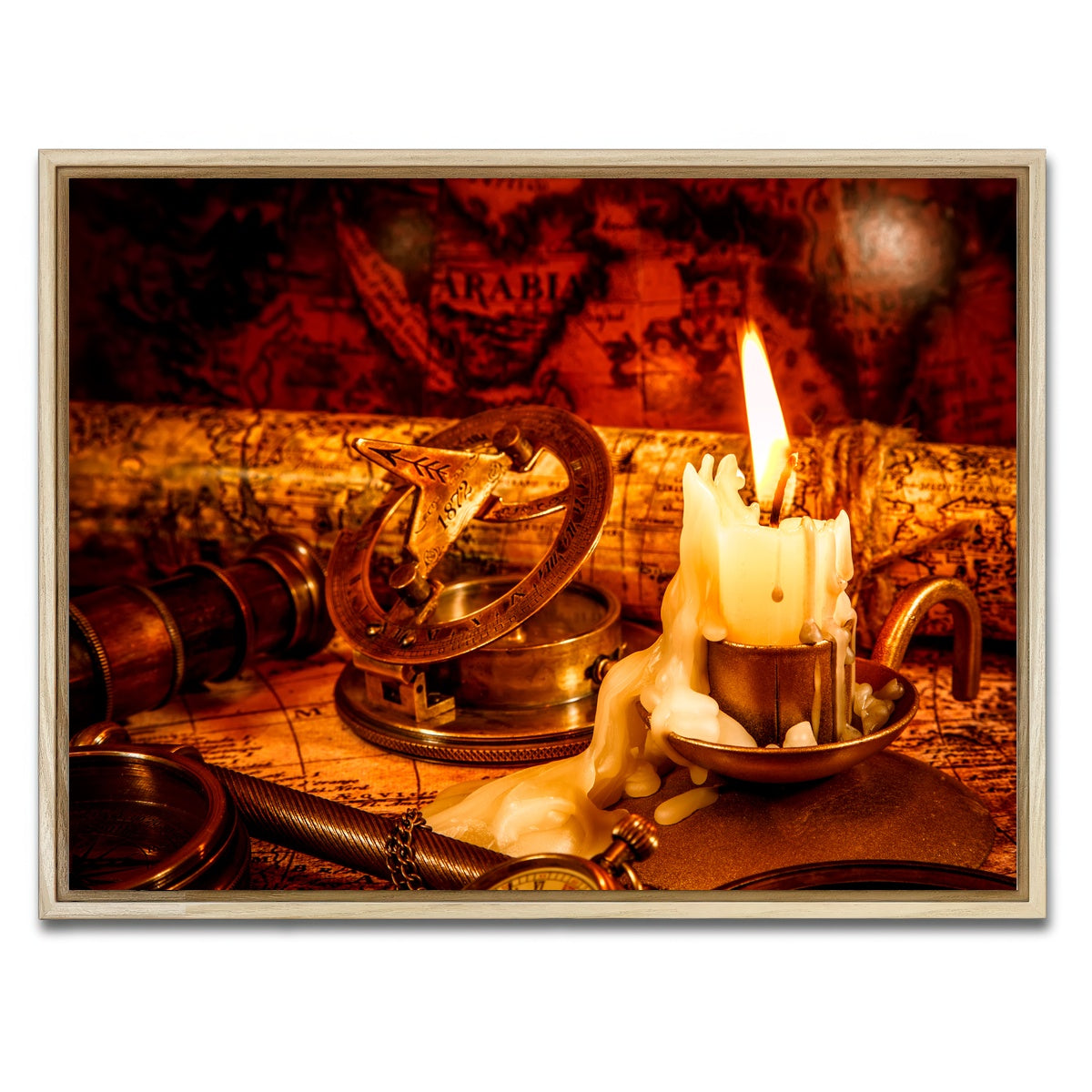 AUTO-MOCKUP WHITE | Vintage Nautical Items | 1 Piece | Natural Framed Canvas | group=4x3