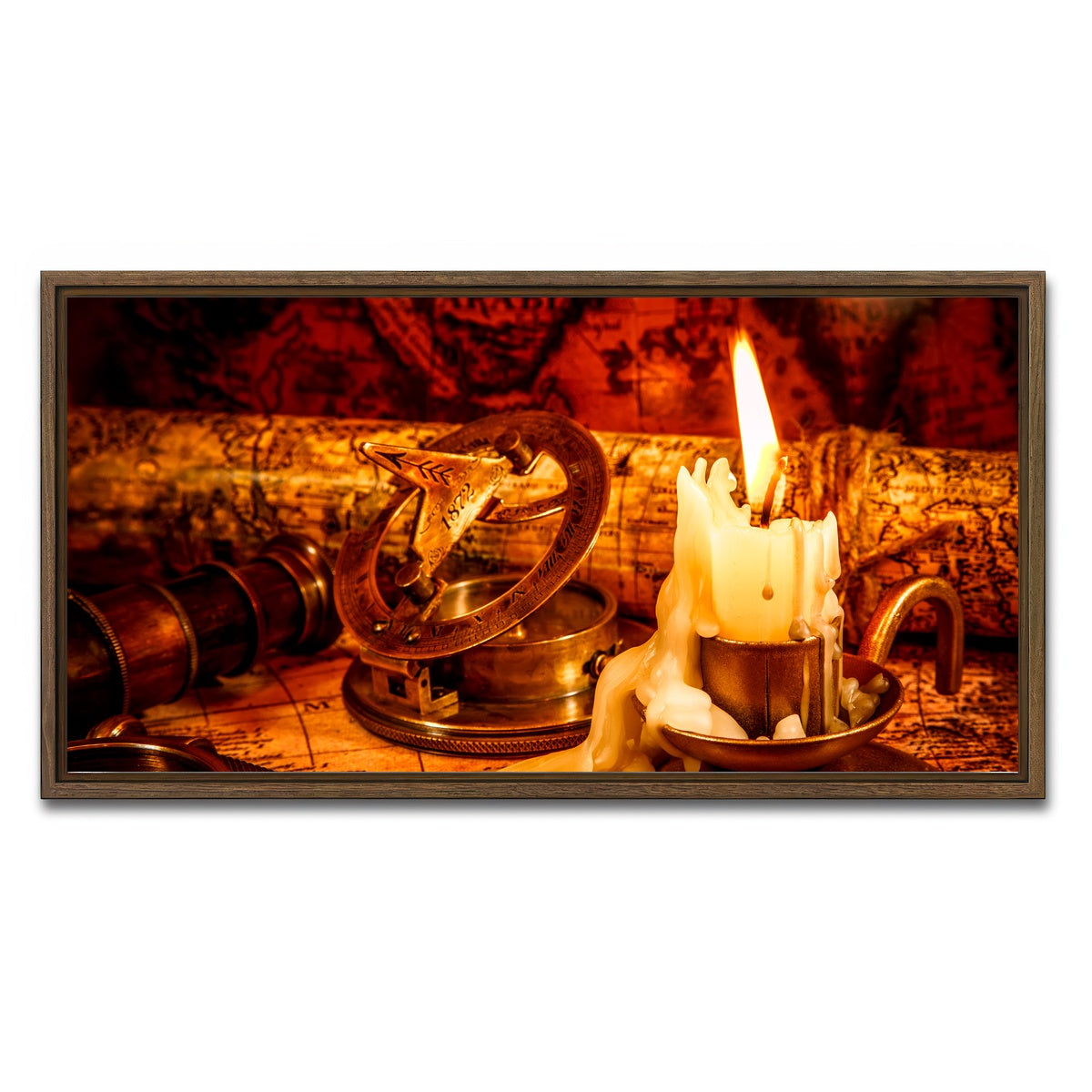 AUTO-MOCKUP WHITE | Vintage Nautical Items | 1 Piece | Walnut Framed Canvas | group=2x1