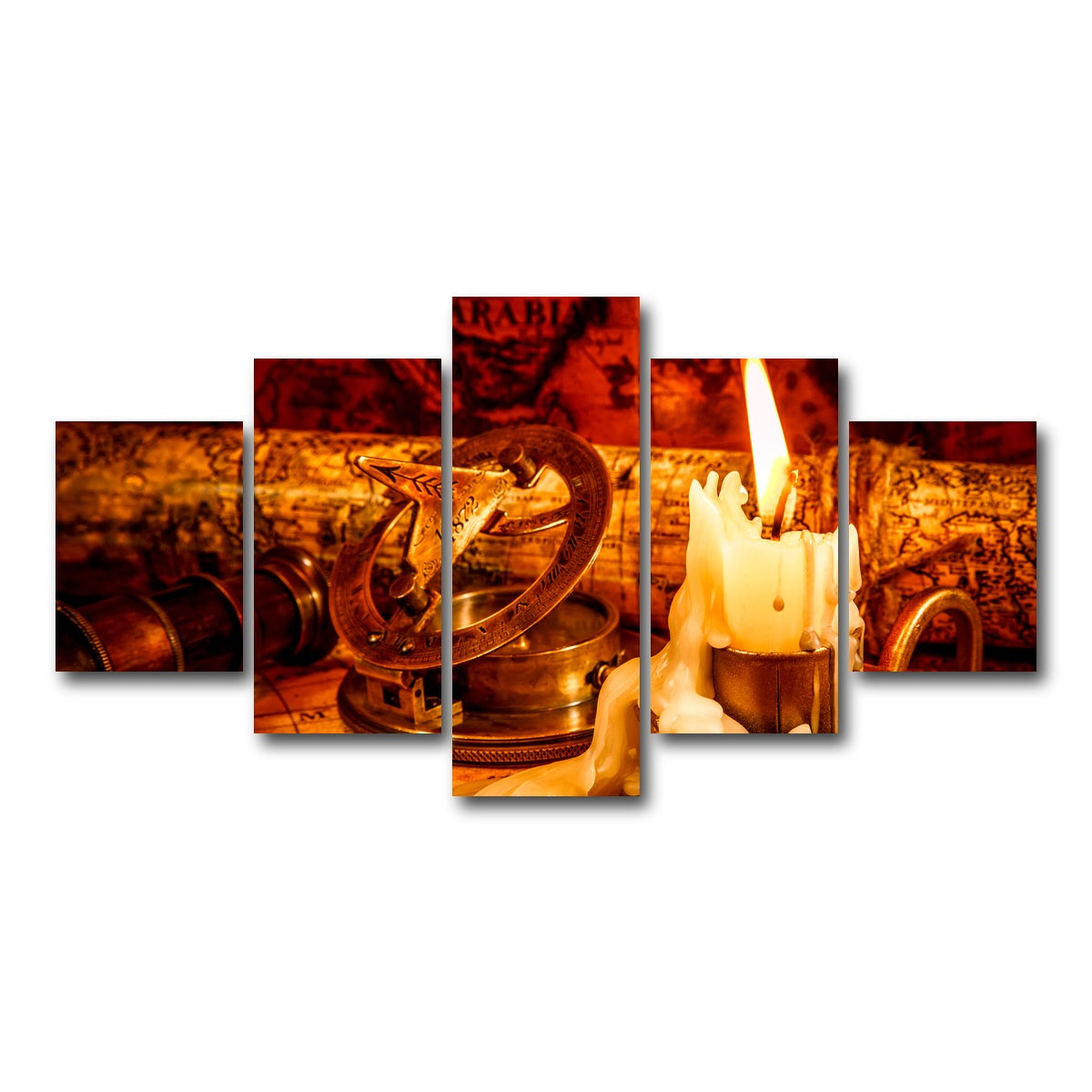 AUTO-MOCKUP WHITE | Vintage Nautical Items | 5 Piece | Gallery Wrap Canvas | group=5_short