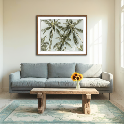 AUTO-MOCKUP ROOM | Vintage Palm Trees Wall Art