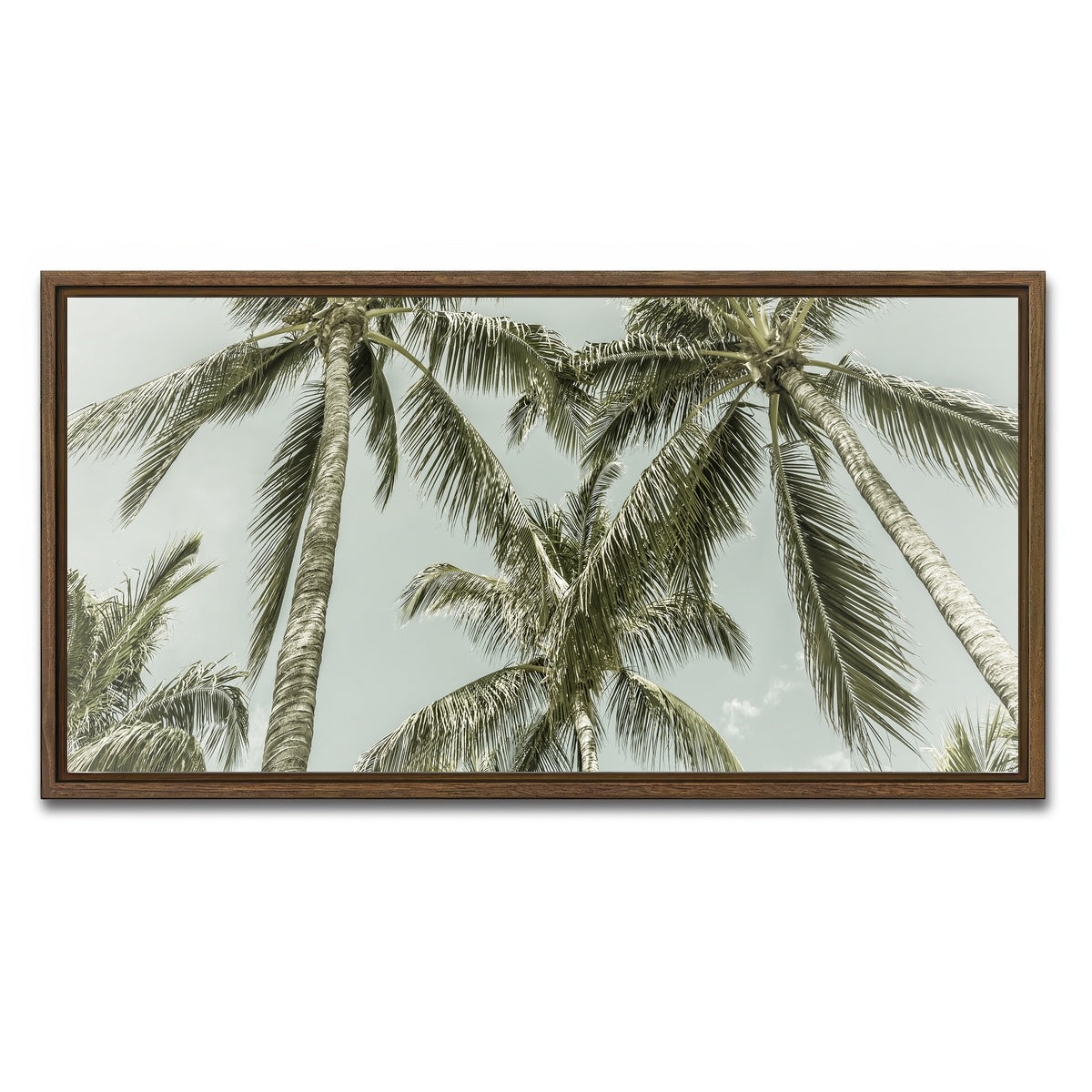 AUTO-MOCKUP WHITE | Vintage Palm Trees | 1 Piece | Walnut Framed Canvas | group=2x1