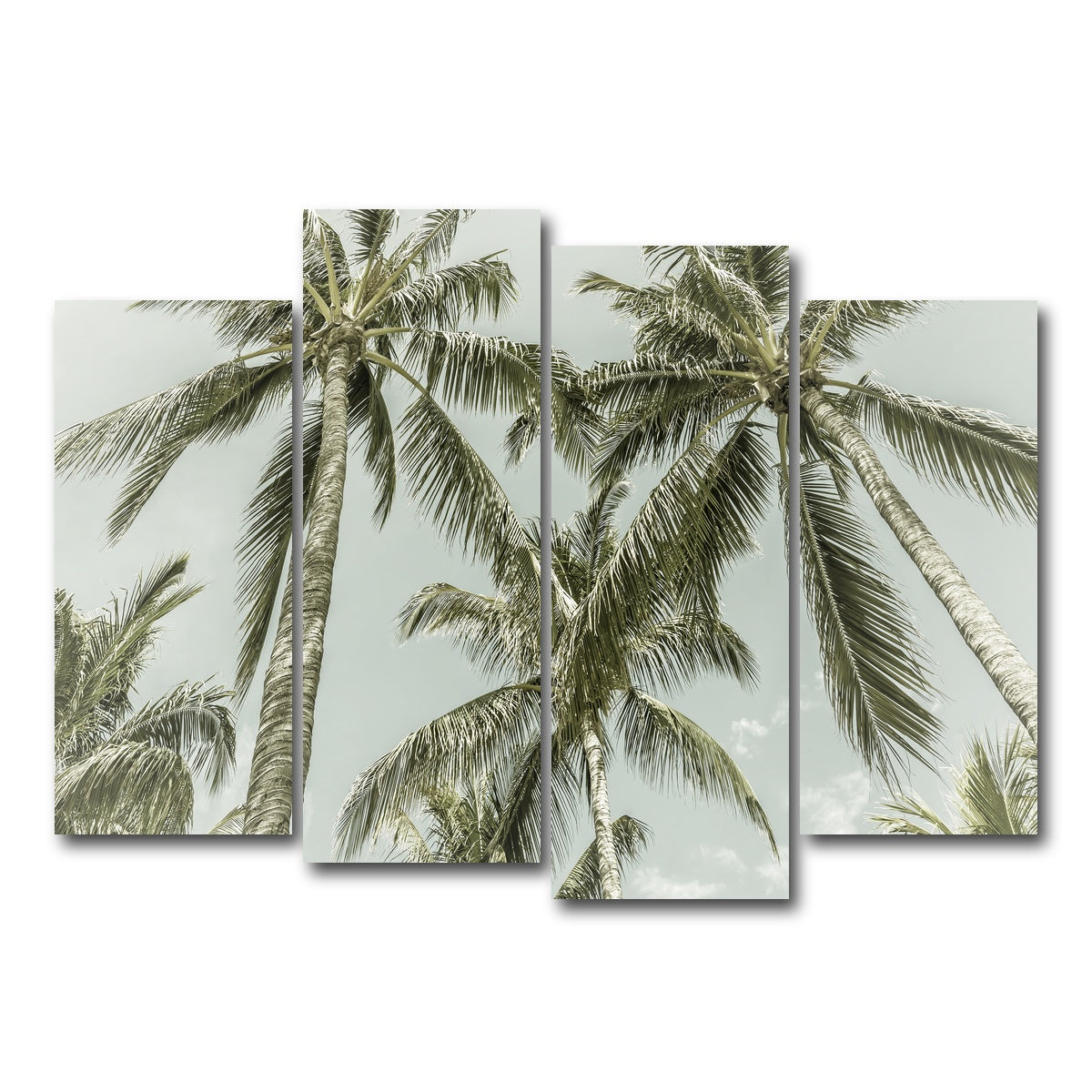 AUTO-MOCKUP WHITE | Vintage Palm Trees | 4 Piece | Gallery Wrap Canvas | group=4_normal