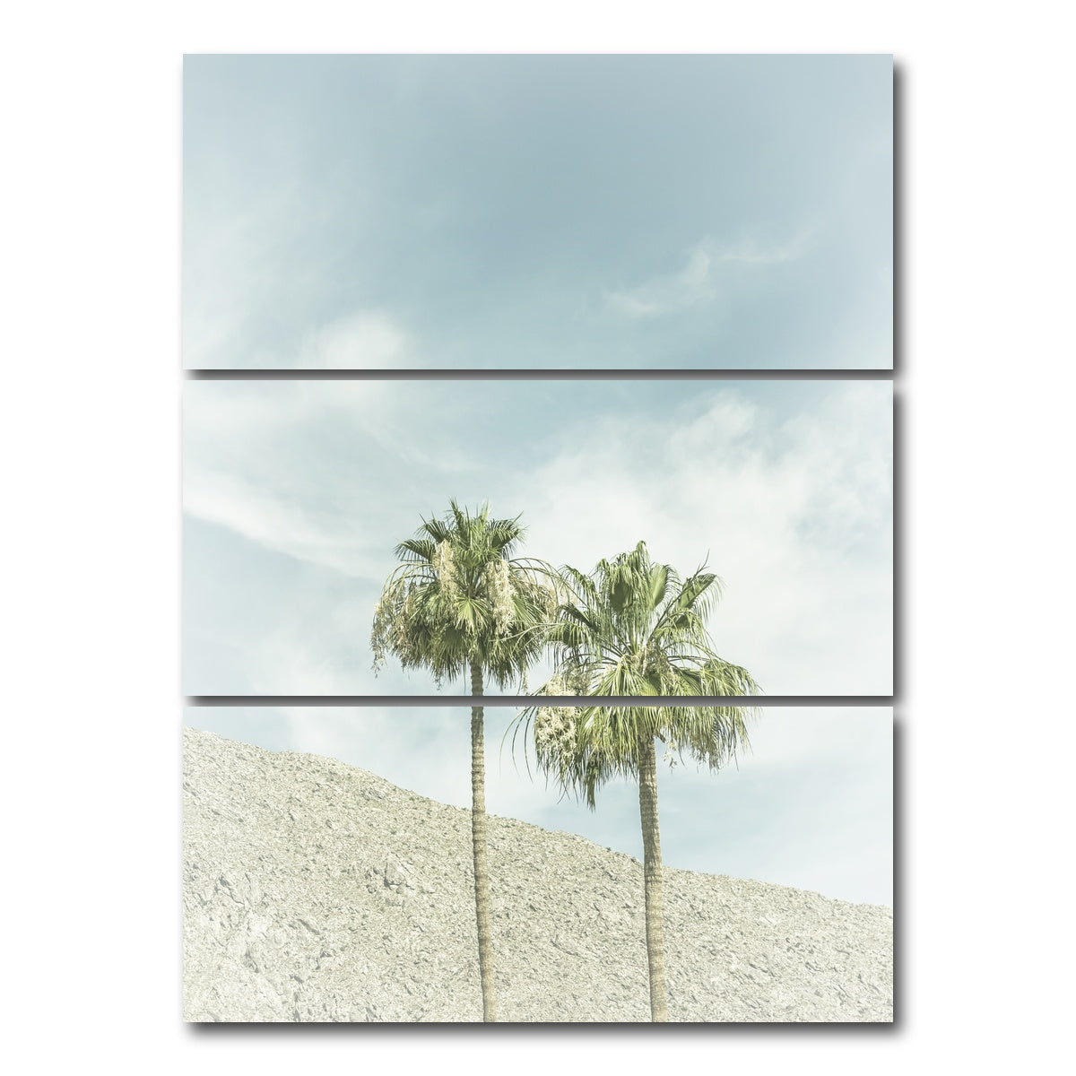AUTO-MOCKUP WHITE | Vintage Palm Trees in the desert | 3 Piece | Gallery Wrap Canvas | group=8x18_stacked