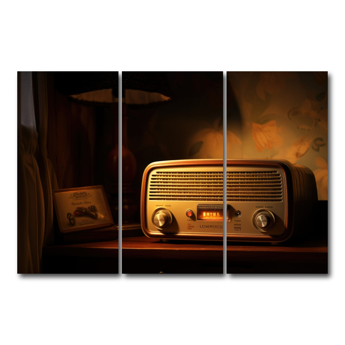 AUTO-MOCKUP WHITE | Vintage Radio | 3 Piece | Gallery Wrap Canvas | group=12x24