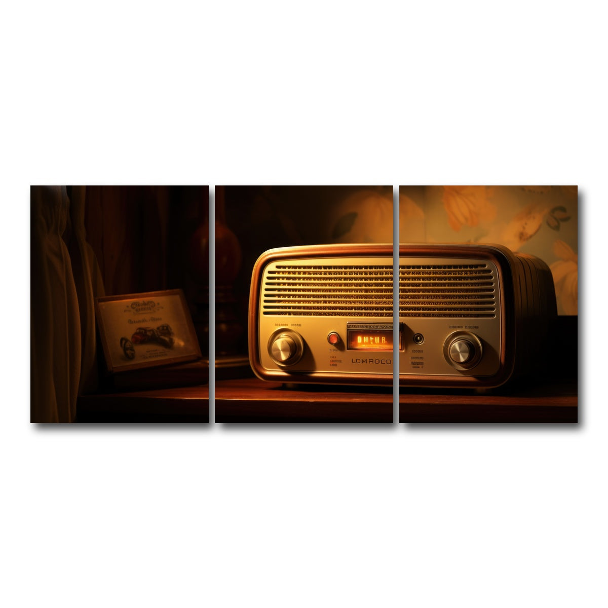 AUTO-MOCKUP WHITE | Vintage Radio | 3 Piece | Gallery Wrap Canvas | group=18x24