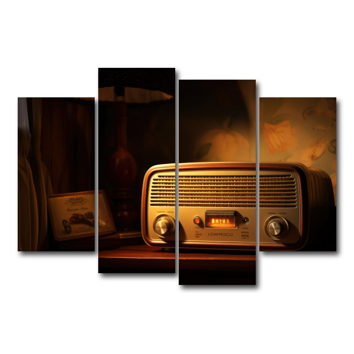 AUTO-MOCKUP WHITE | Vintage Radio | 4 Piece | Gallery Wrap Canvas | group=4_short