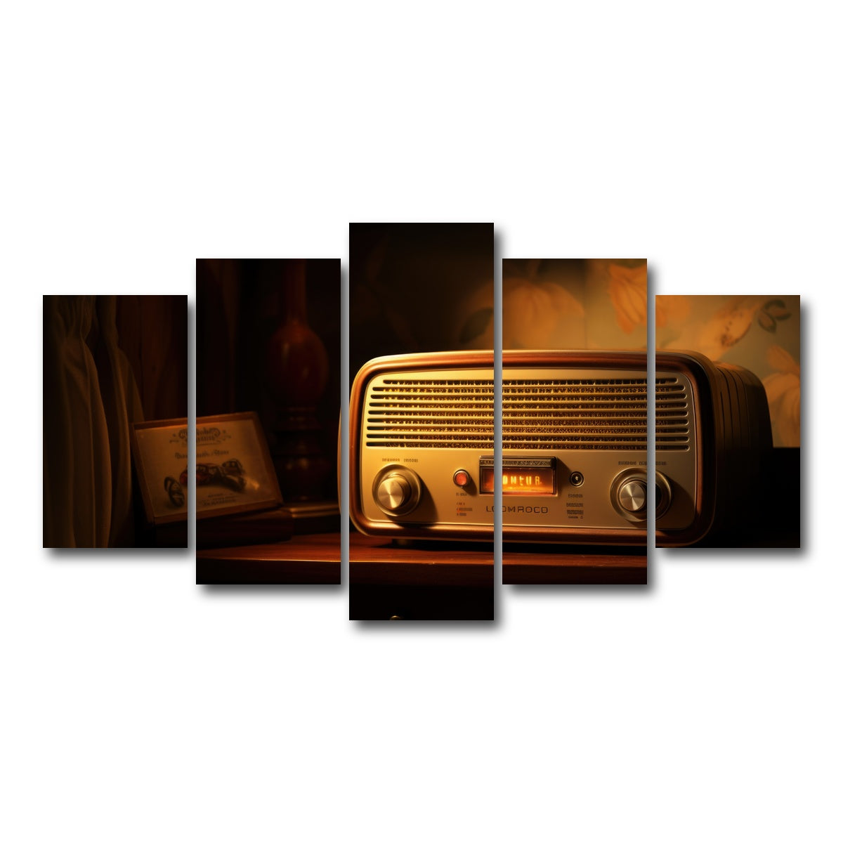 AUTO-MOCKUP WHITE | Vintage Radio | 5 Piece | Gallery Wrap Canvas | group=5_normal