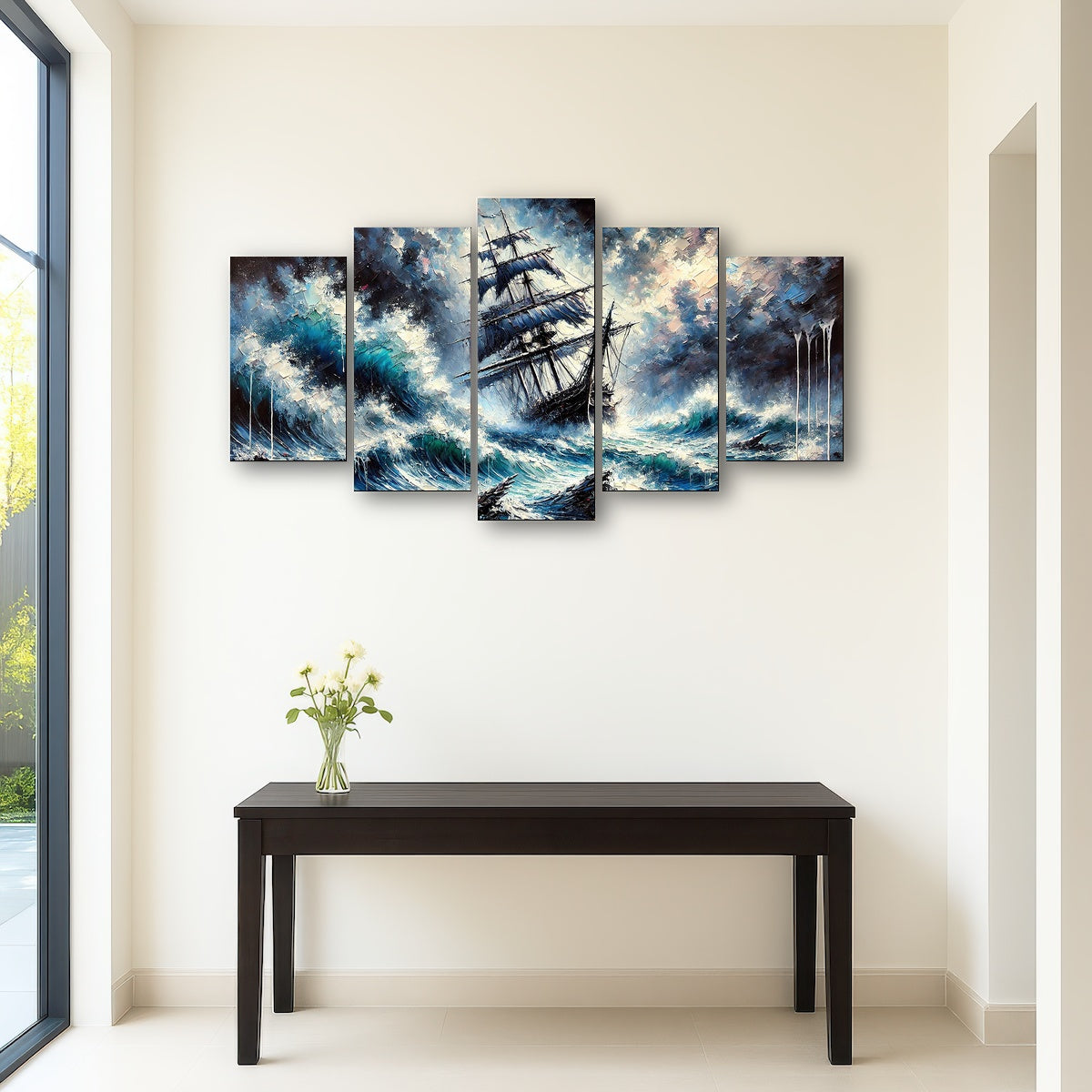 AUTO-MOCKUP ROOM | Vintage Ship Oil Painting