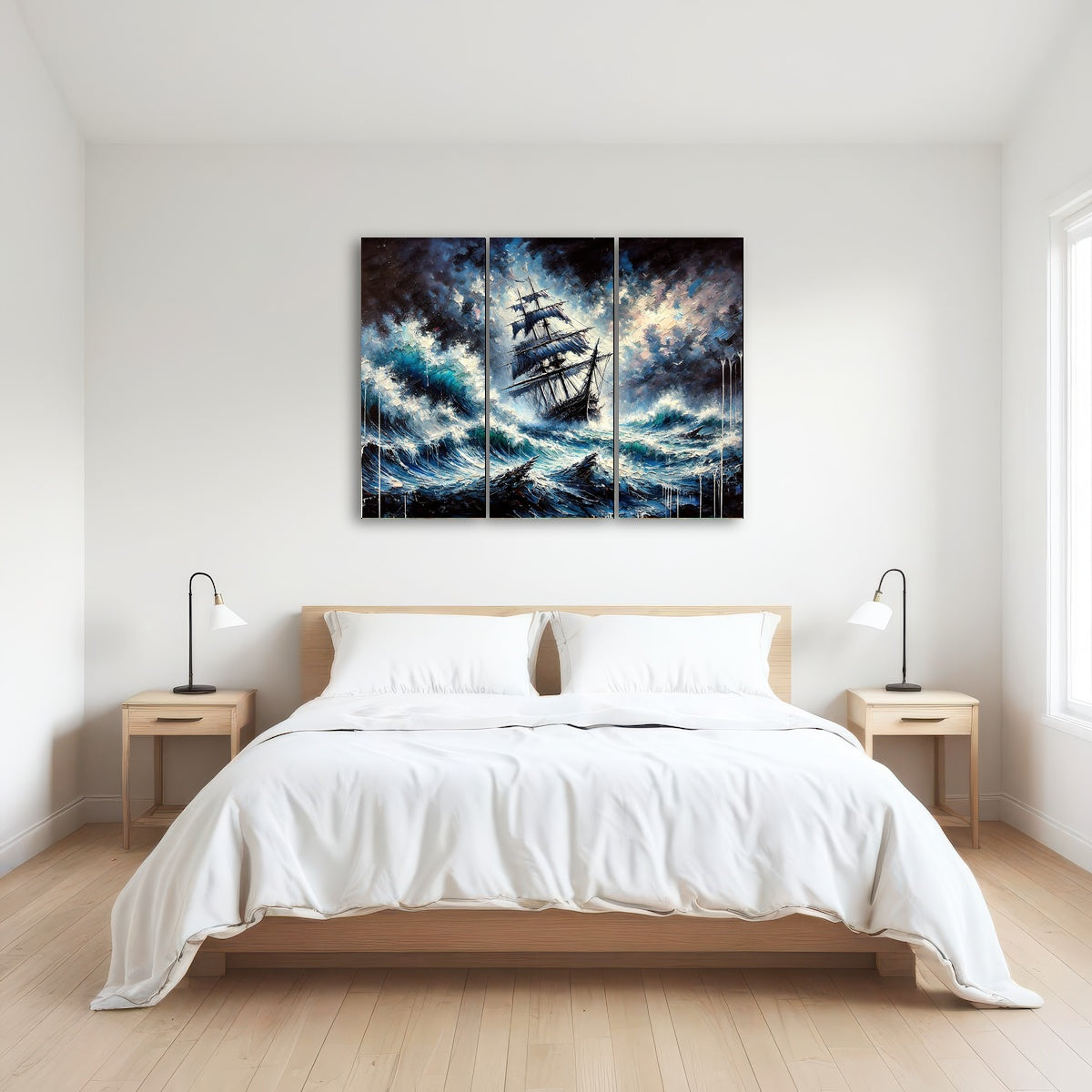 AUTO-MOCKUP ROOM | Vintage Ship Oil Painting