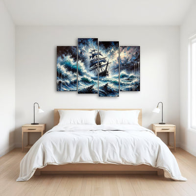AUTO-MOCKUP ROOM | Vintage Ship Oil Painting