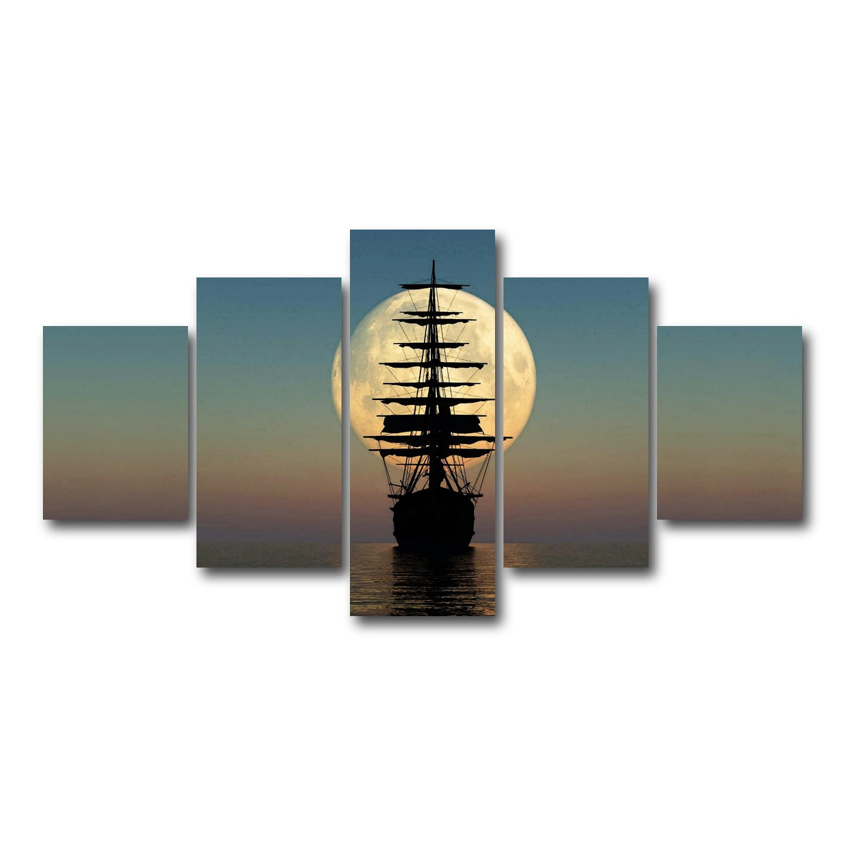 AUTO-MOCKUP WHITE | Vintage Ship | 5 Piece | Gallery Wrap Canvas | group=5_short