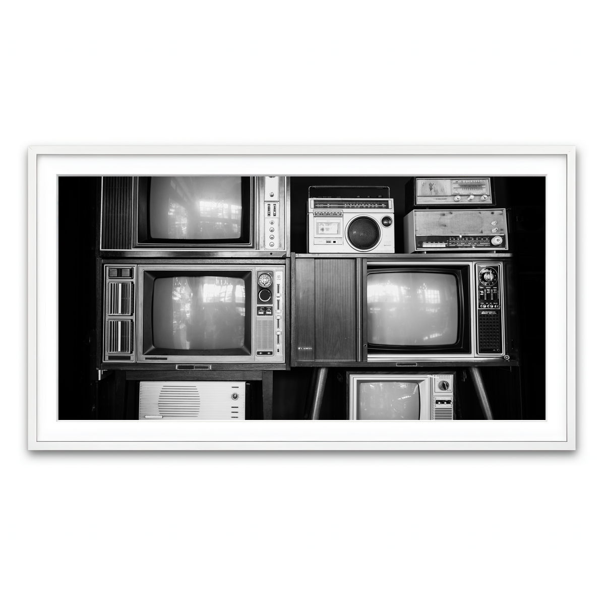 Framed Print 2x1 White