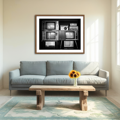 AUTO-MOCKUP ROOM | Vintage Televisions Wall Art