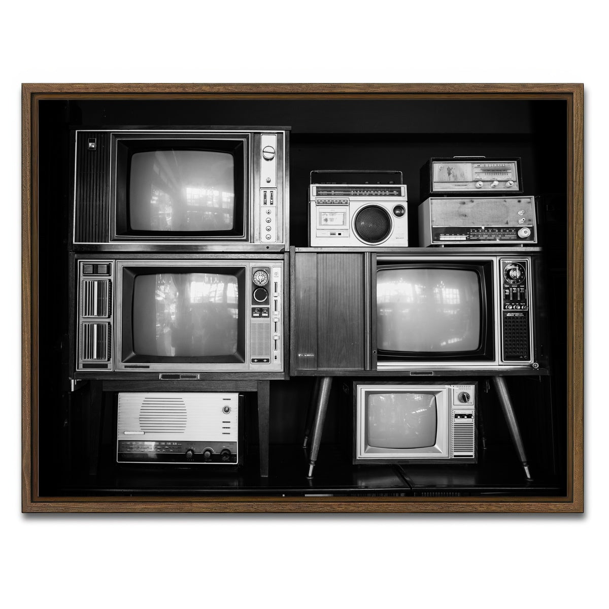 AUTO-MOCKUP WHITE | Vintage Televisions | 1 Piece | Walnut Framed Canvas | group=4x3