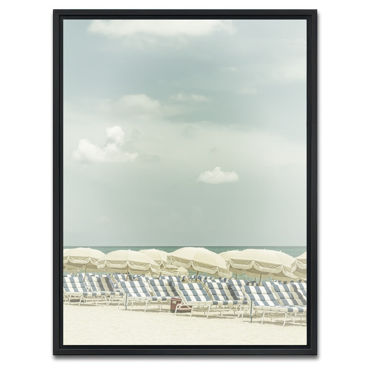 AUTO-MOCKUP WHITE | Vintage beach scene | 1 Piece | Black Framed Canvas | group=3x4