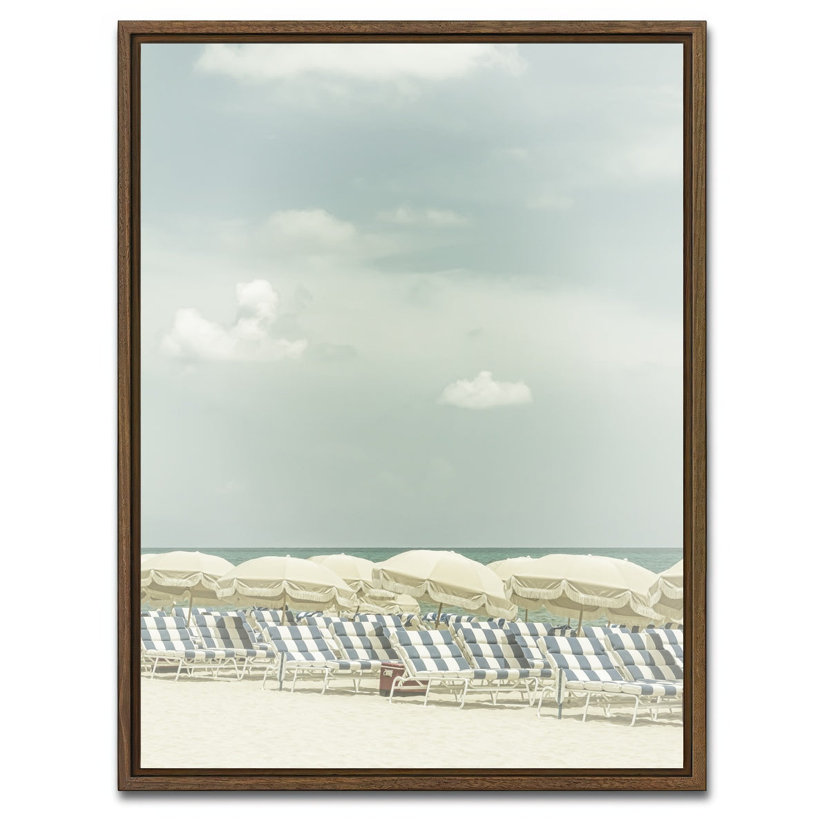 AUTO-MOCKUP WHITE | Vintage beach scene | 1 Piece | Walnut Framed Canvas | group=3x4