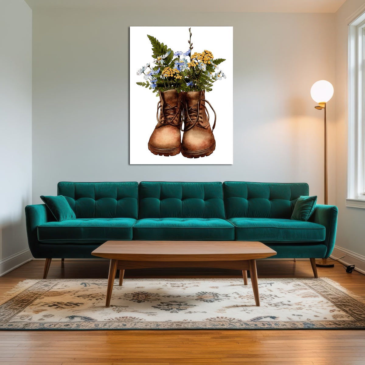 AUTO-MOCKUP ROOM | Vintage boots with wildflowers