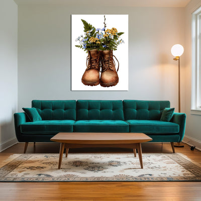 AUTO-MOCKUP ROOM | Vintage boots with wildflowers