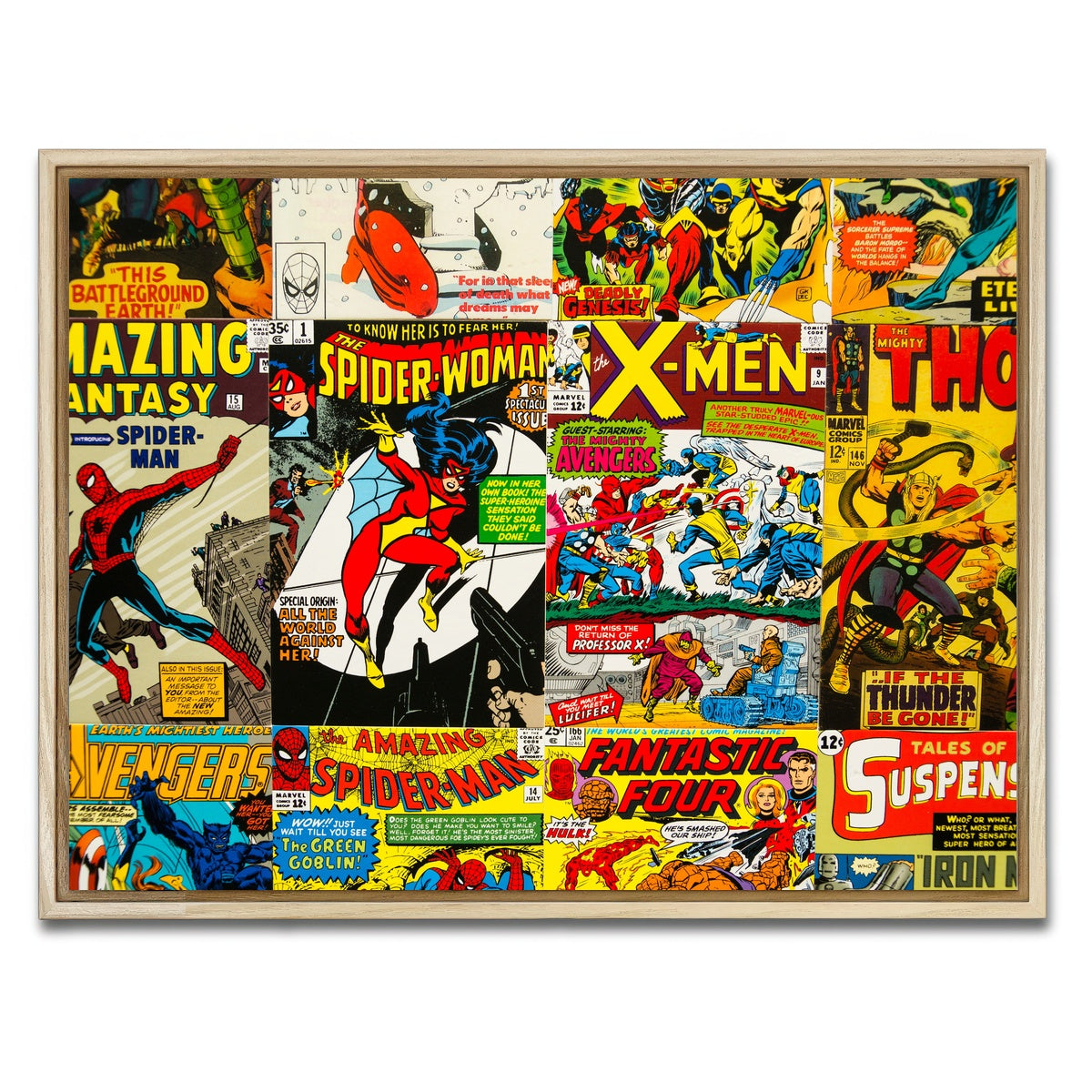 AUTO-MOCKUP WHITE | Vintage comic Covers | 1 Piece | Natural Framed Canvas | group=4x3