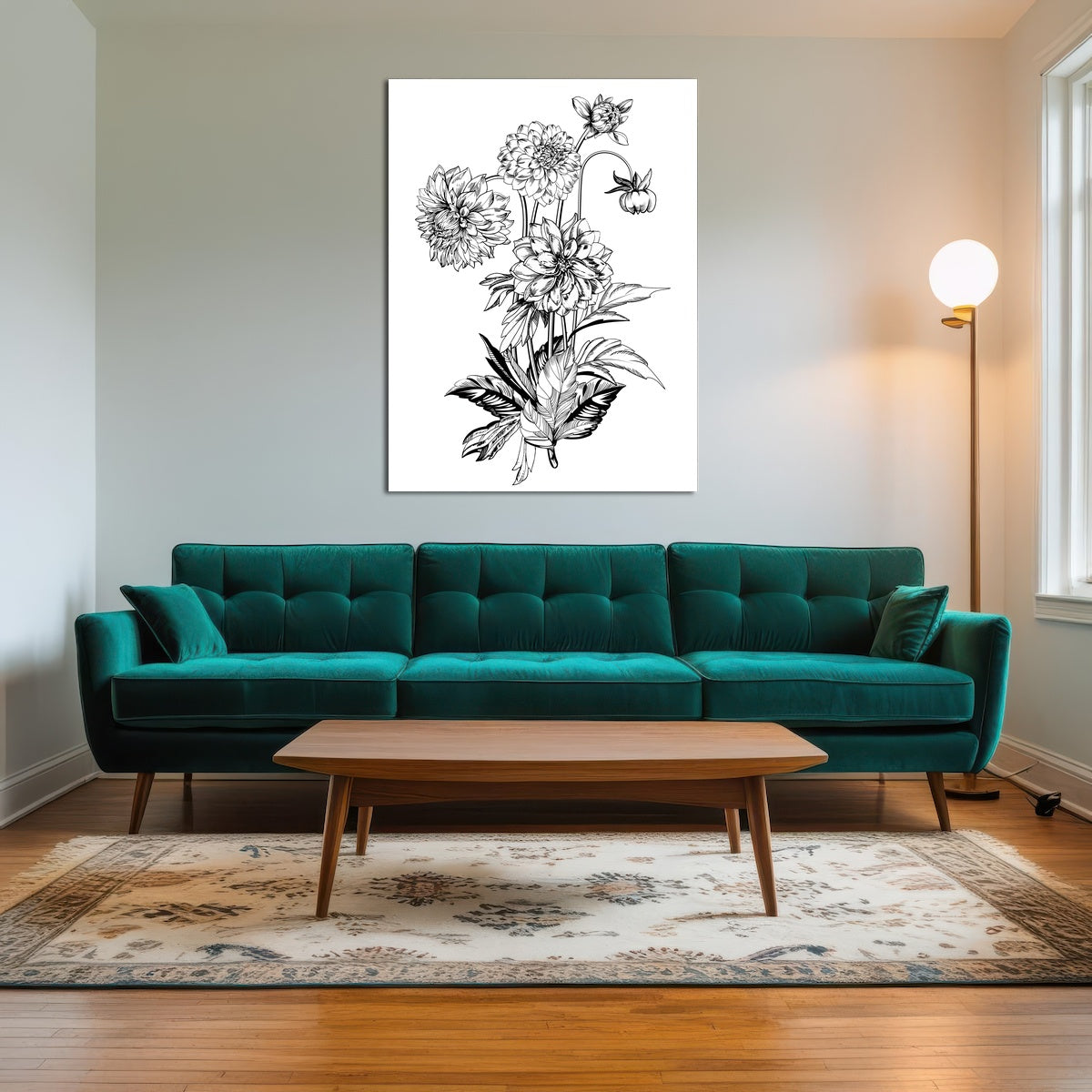 AUTO-MOCKUP ROOM | Vintage elegant flowers