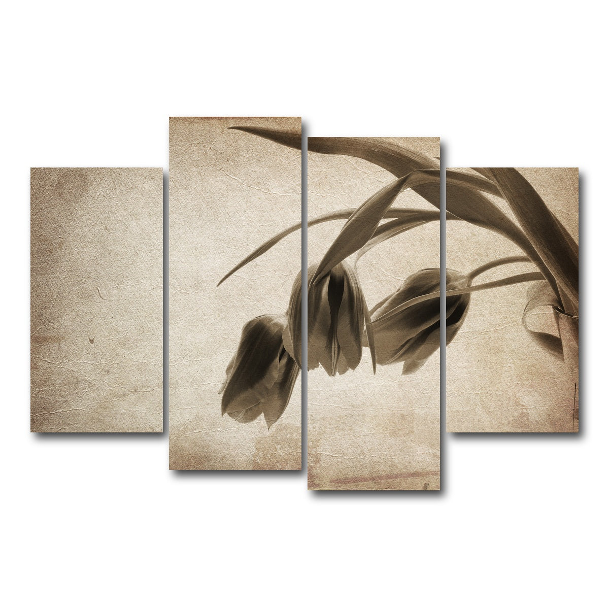 AUTO-MOCKUP WHITE | Vintage flowers | 4 Piece | Gallery Wrap Canvas | group=4_short