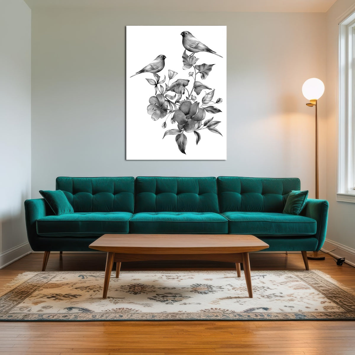 AUTO-MOCKUP ROOM | Vintage flowers and birds