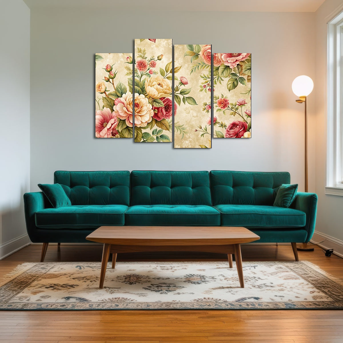 AUTO-MOCKUP ROOM | Vintage flowers background