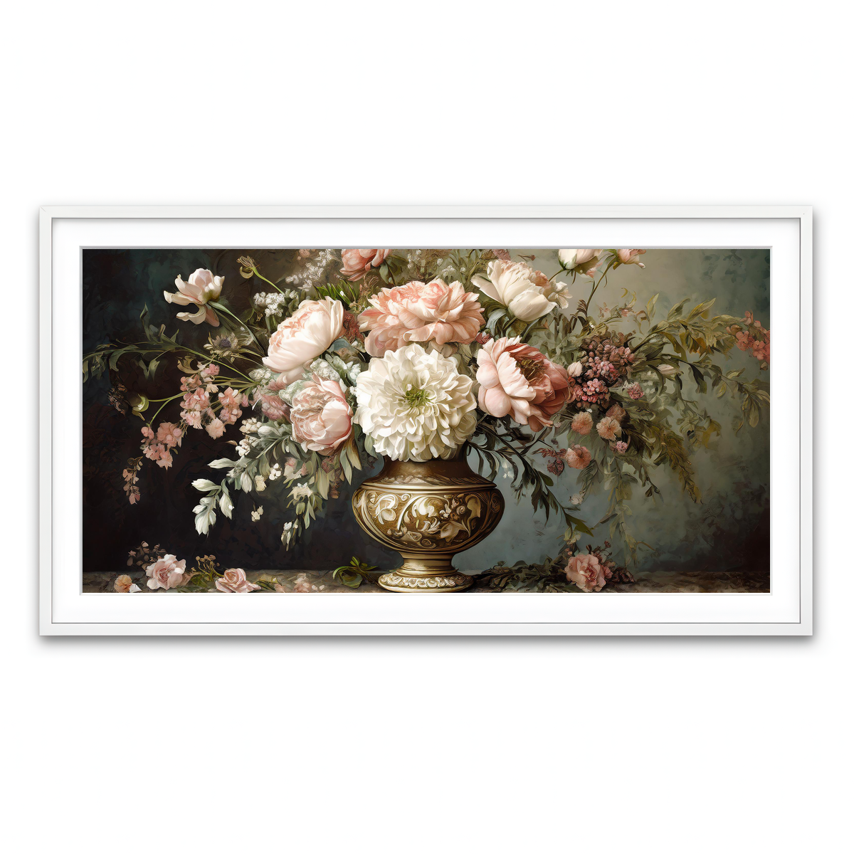 Framed Print 2x1 White