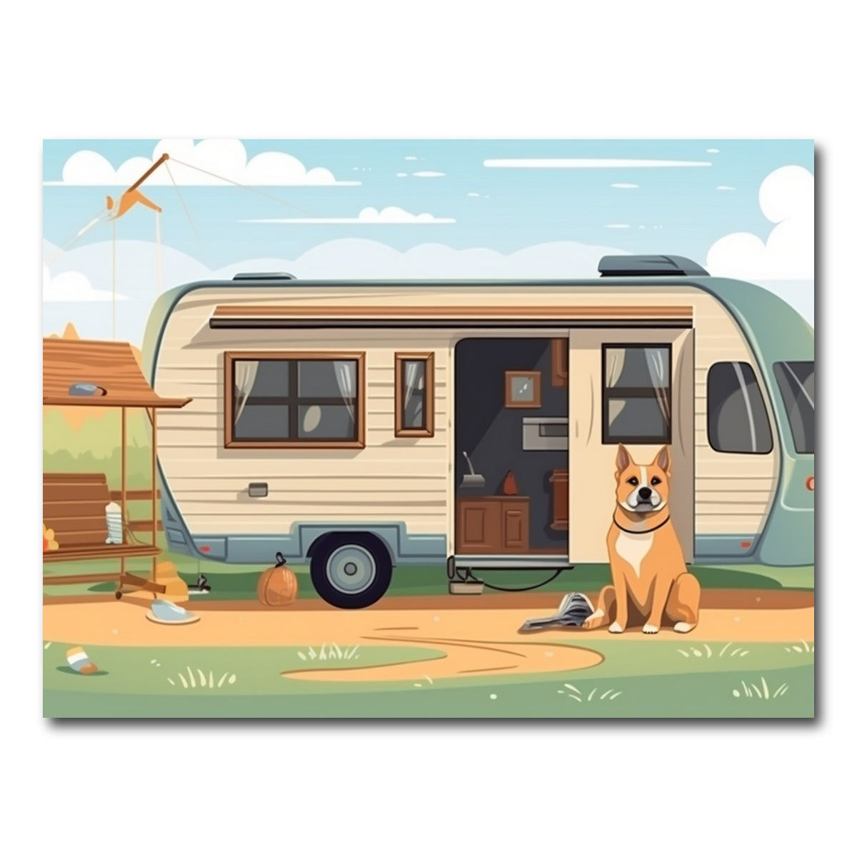 AUTO-MOCKUP WHITE | Vintage mini van transport | 1 Piece | Gallery Wrap Canvas | group=4x3