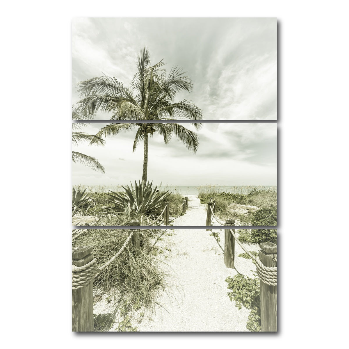 AUTO-MOCKUP WHITE | Vintage path to the beach | 3 Piece | Gallery Wrap Canvas | group=12x24_stacked
