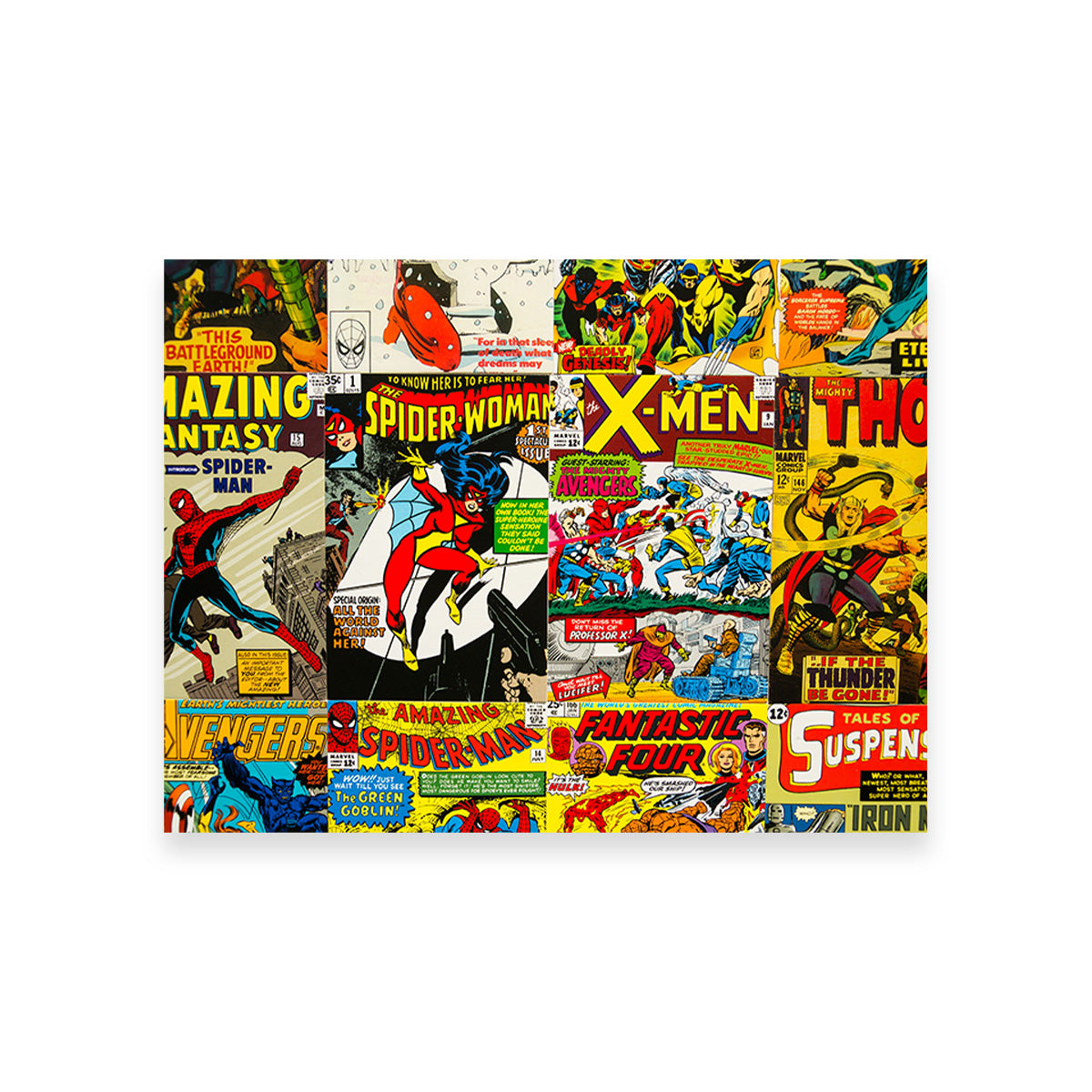 Vintage Comic Covers Wall Art