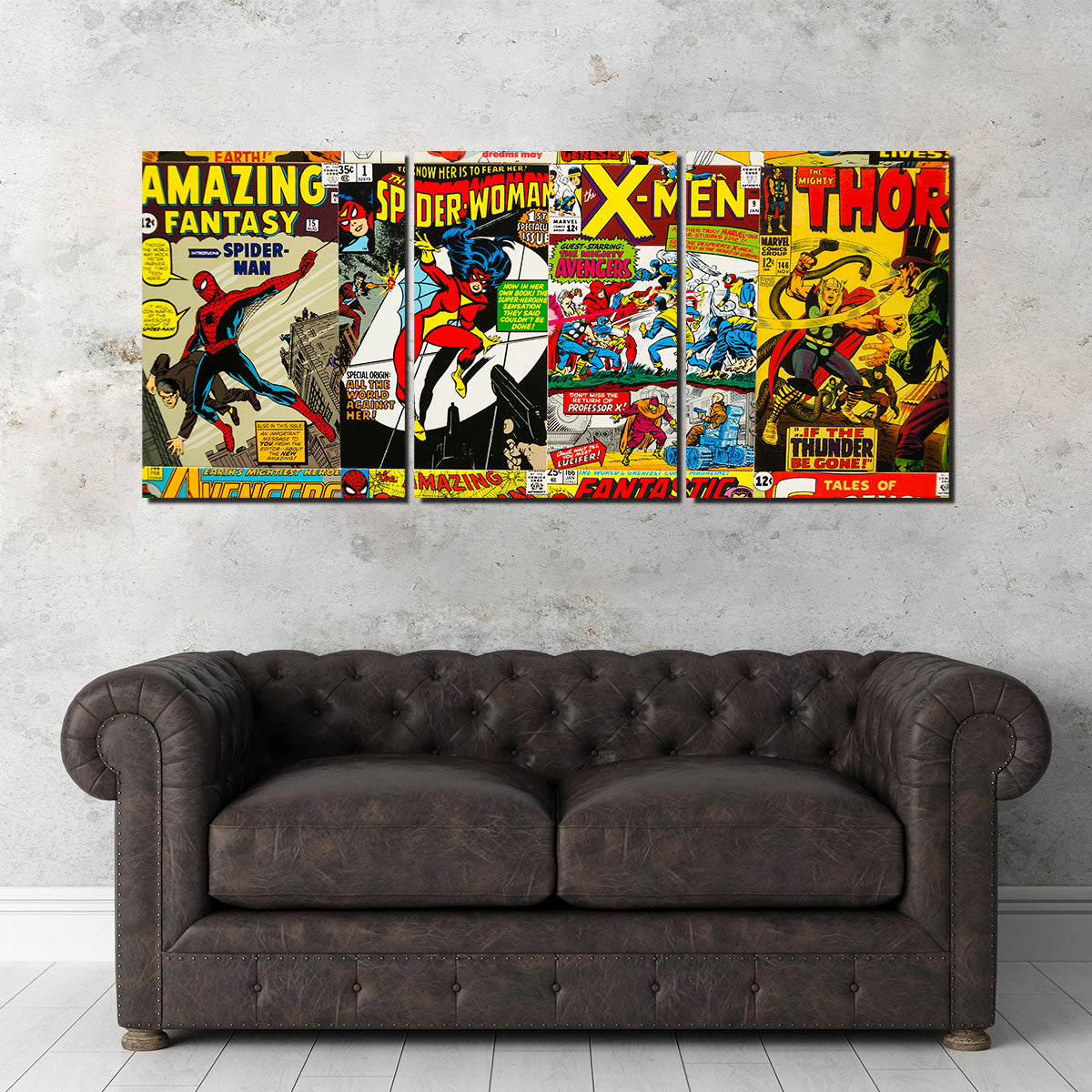 Vintage Comic Covers Wall Art