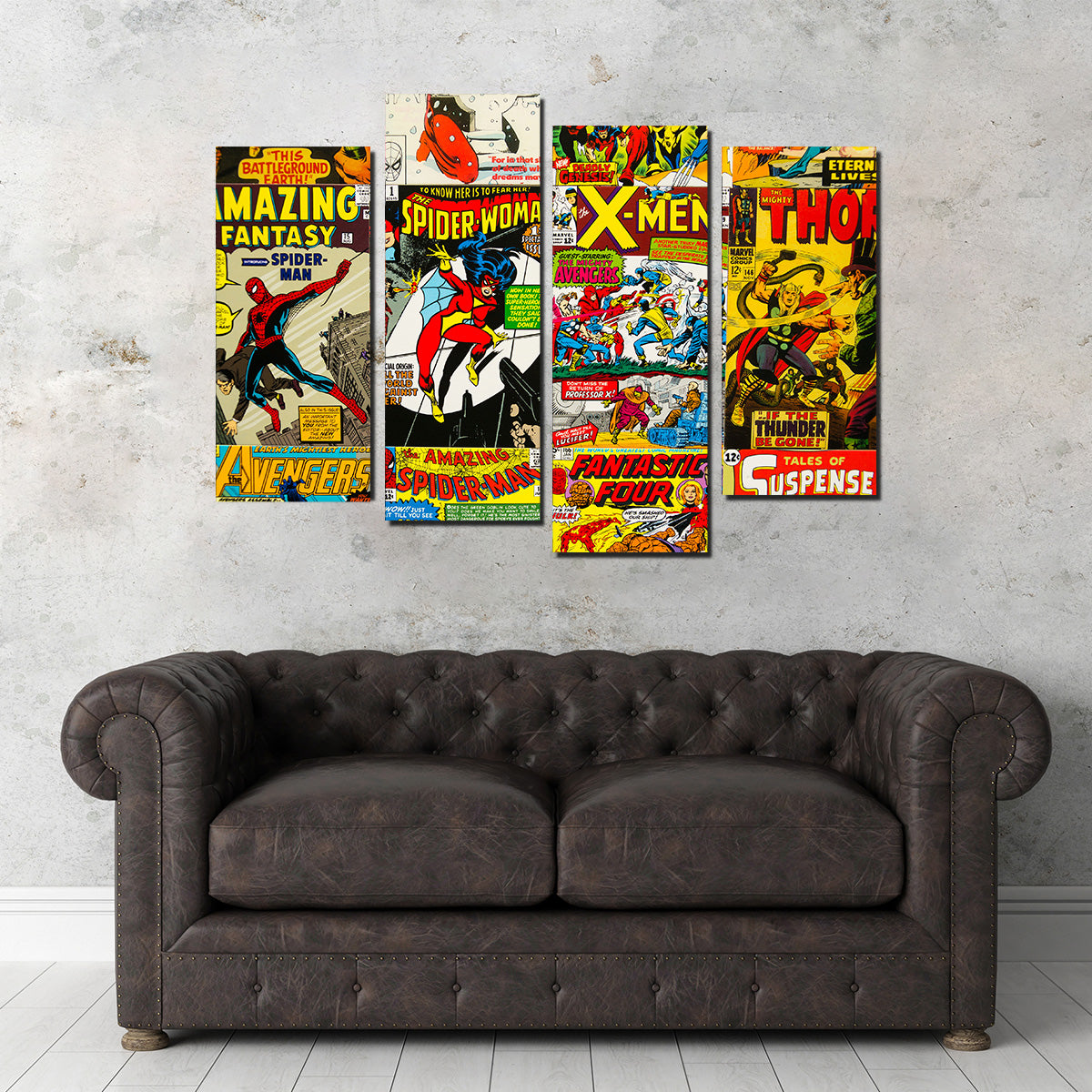 Vintage Comic Covers Wall Art