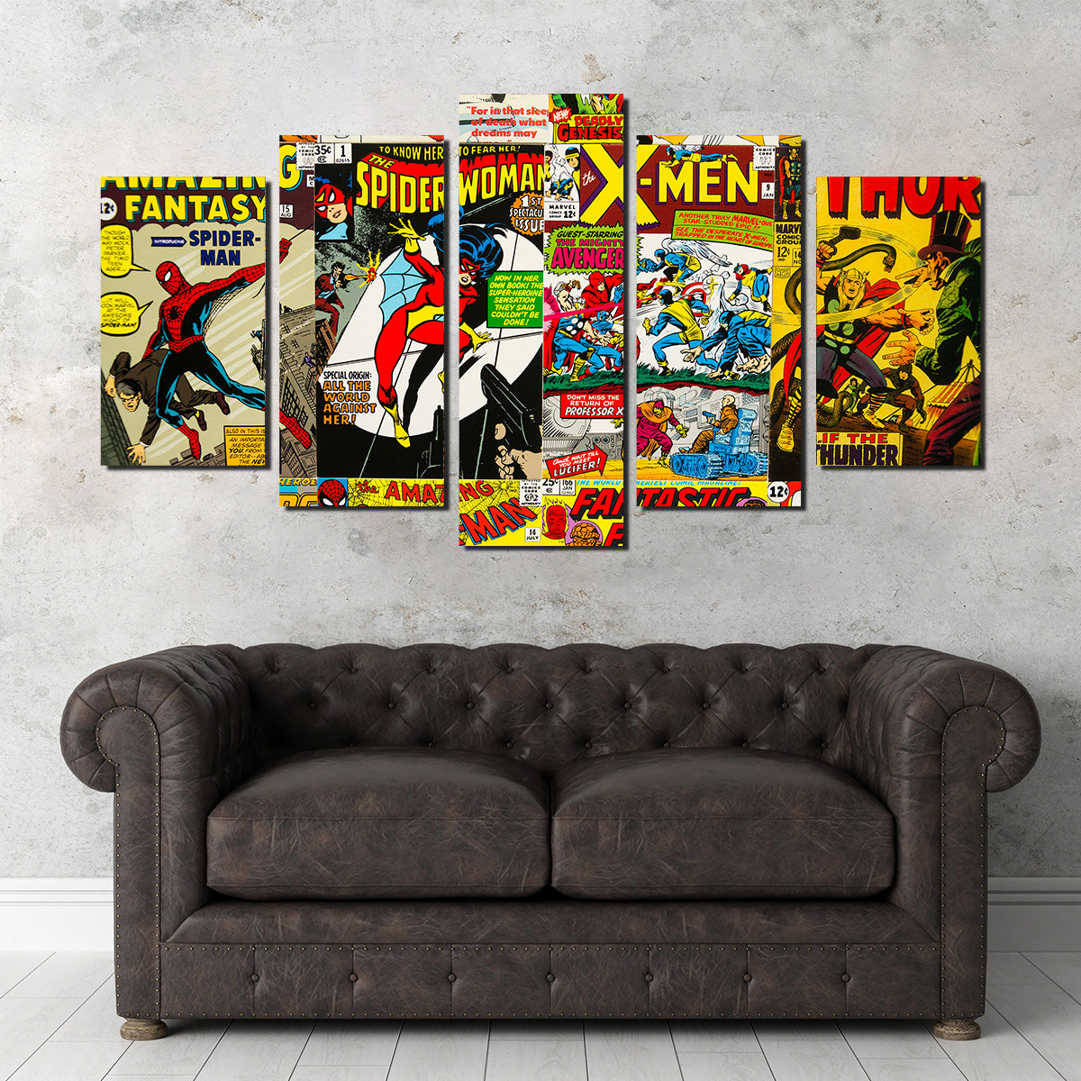 Vintage Comic Covers Wall Art