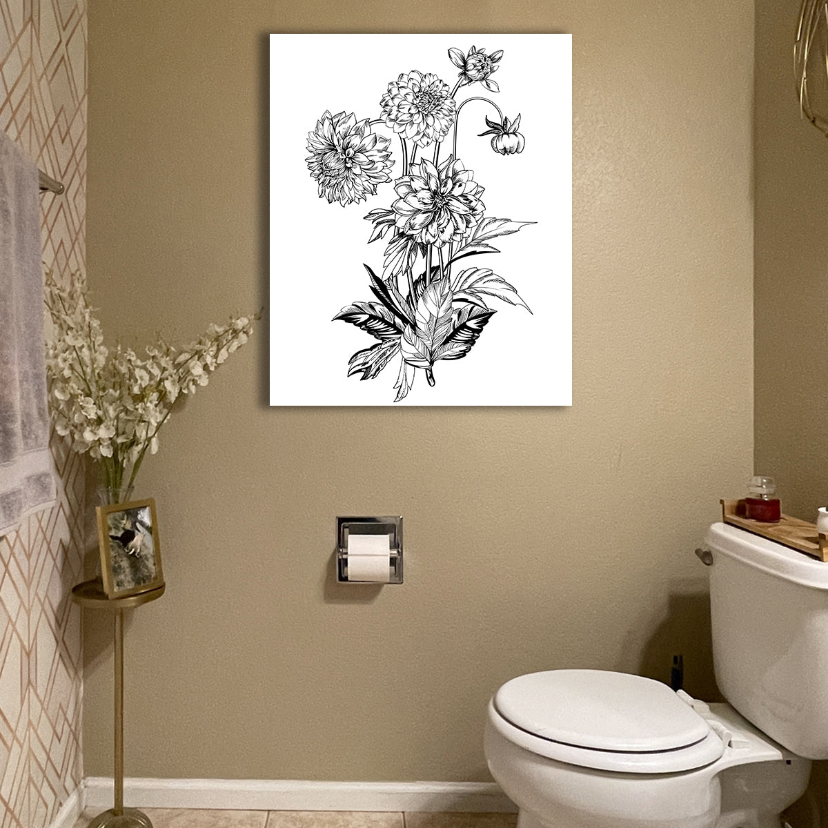 Vintage Elegant Flowers Wall Art