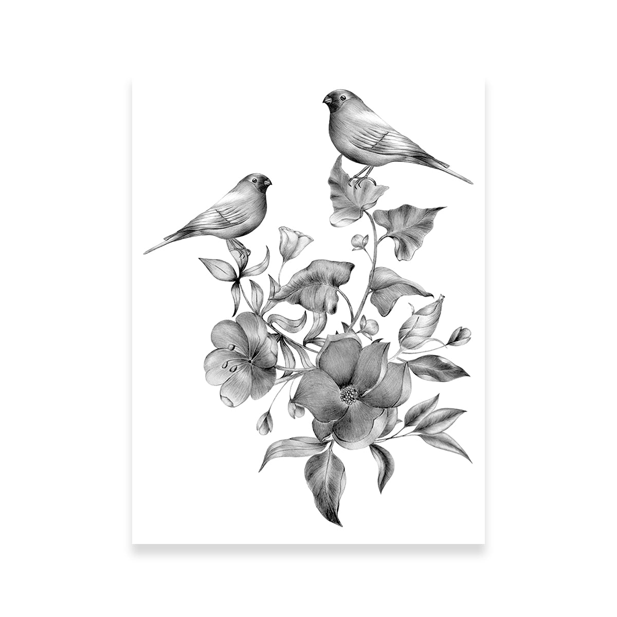 Vintage Flowers and Birds Wall Art
