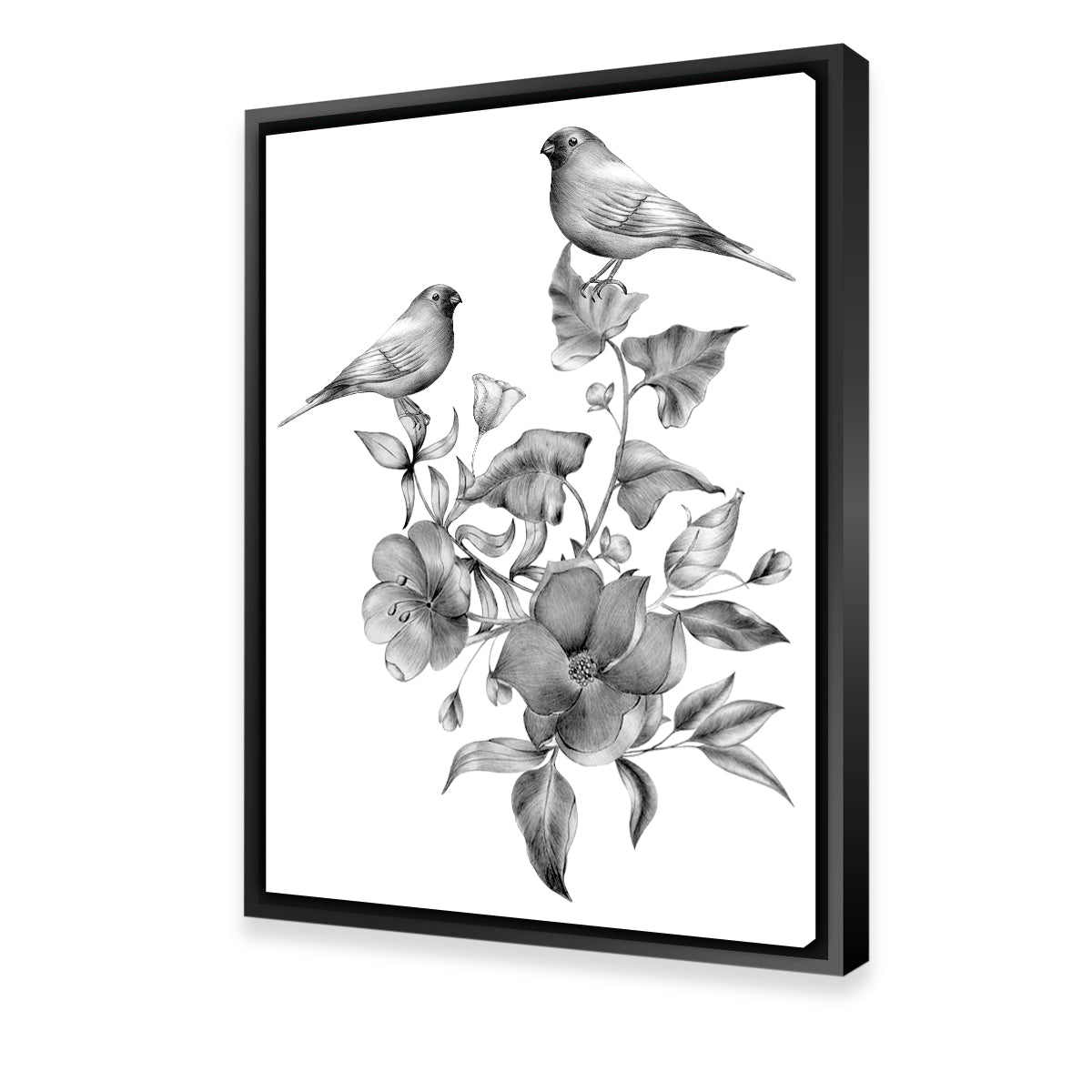 Vintage Flowers and Birds Wall Art
