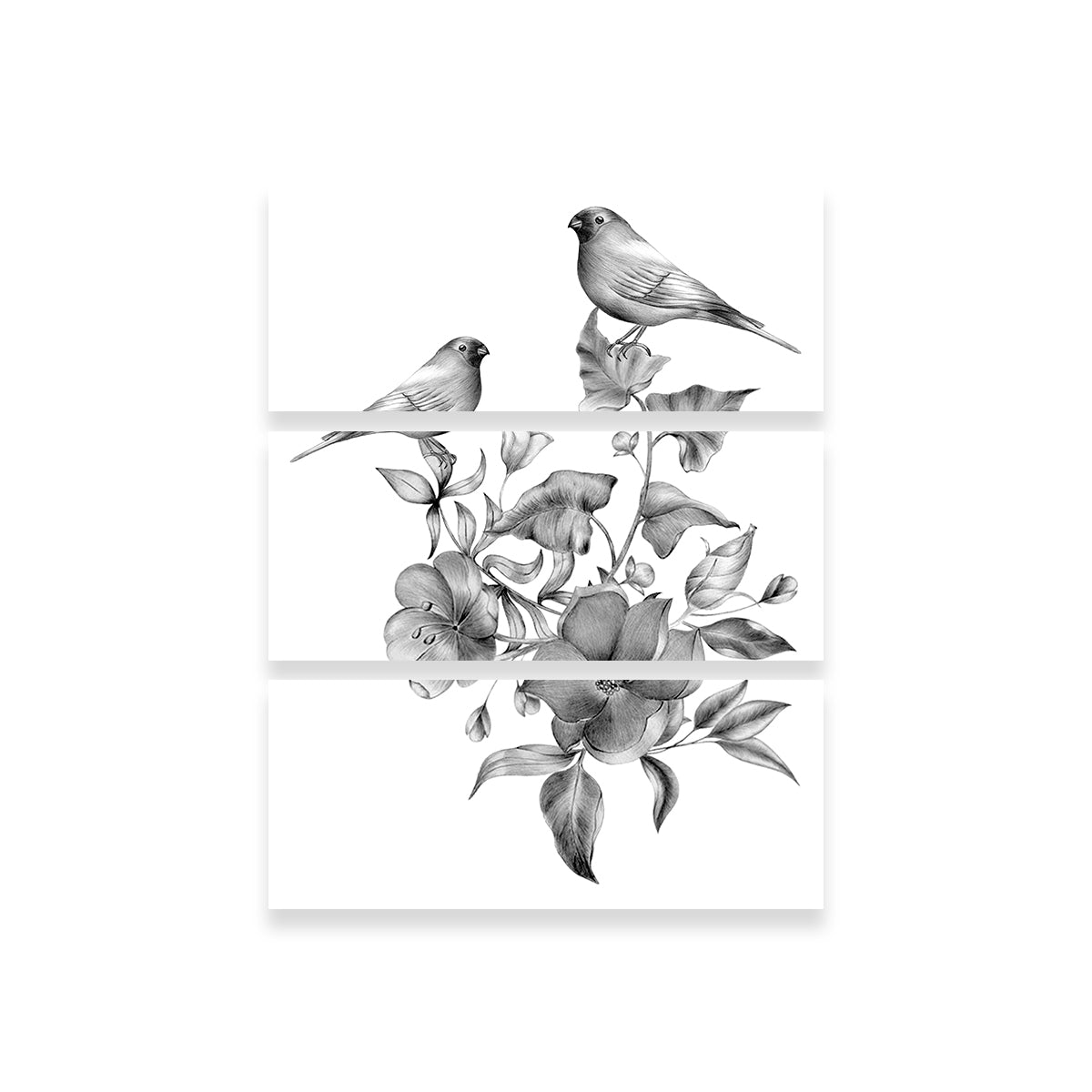 Vintage Flowers and Birds Wall Art
