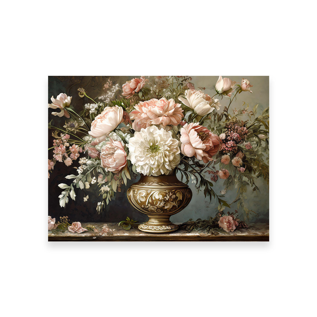Vintage Flowers in Old Vase Wall Art