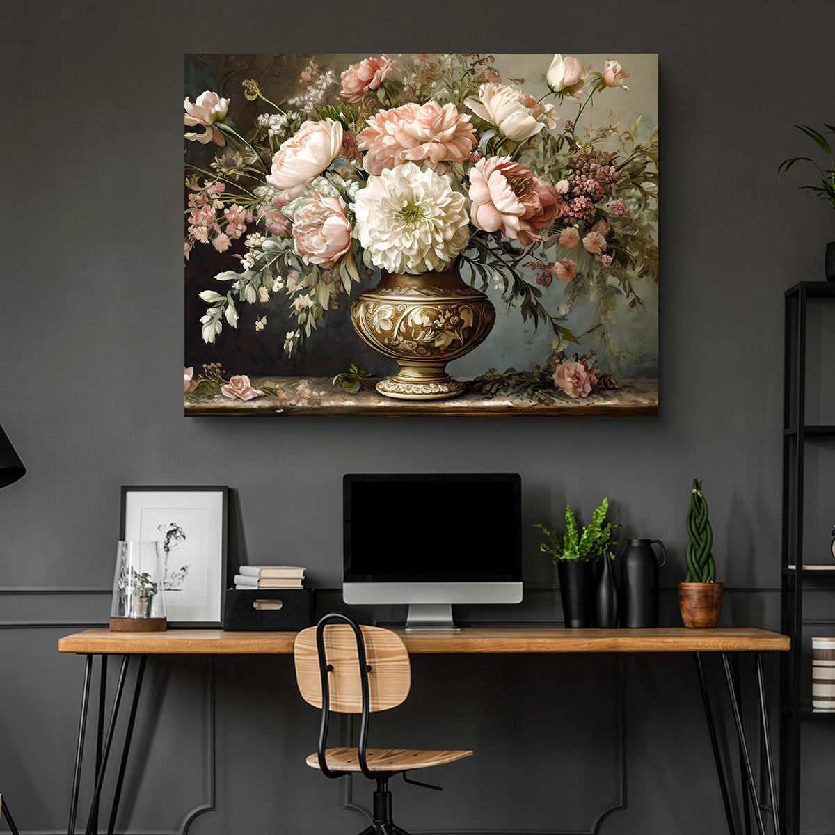 Vintage Flowers in Old Vase Wall Art
